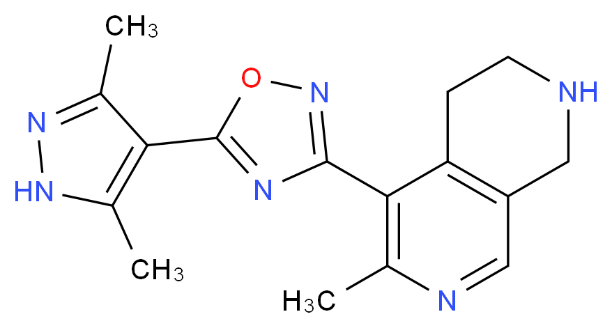 5-[5-(3,5-dimethyl-1H-pyrazol-4-yl)-1,2,4-oxadiazol-3-yl]-6-methyl-1,2,3,4-tetrahydro-2,7-naphthyridine_Molecular_structure_CAS_)
