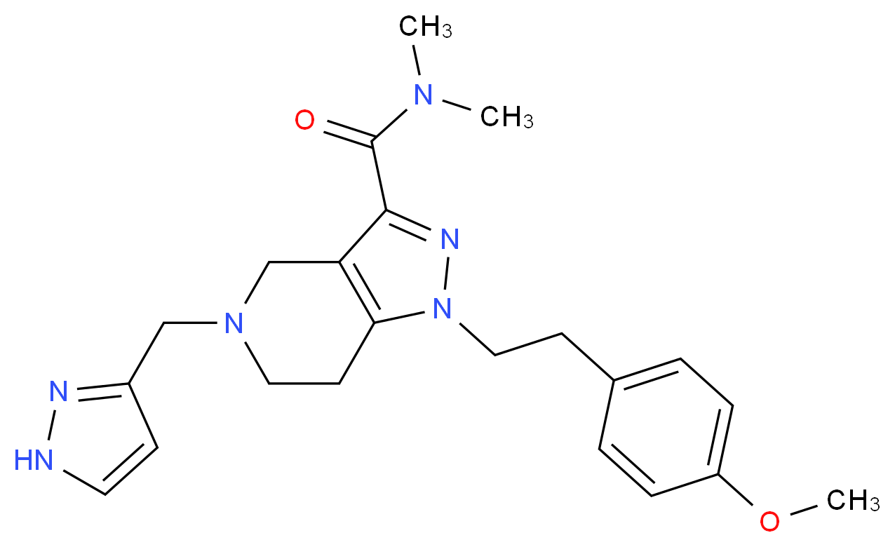 1-[2-(4-methoxyphenyl)ethyl]-N,N-dimethyl-5-(1H-pyrazol-3-ylmethyl)-4,5,6,7-tetrahydro-1H-pyrazolo[4,3-c]pyridine-3-carboxamide_Molecular_structure_CAS_)