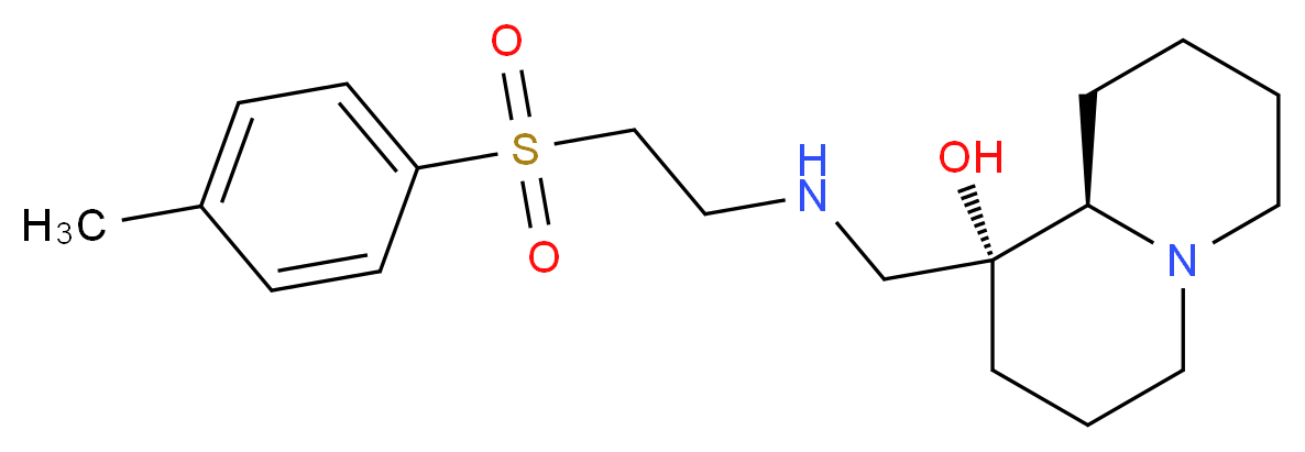 (1R,9aR)-1-[({2-[(4-methylphenyl)sulfonyl]ethyl}amino)methyl]octahydro-2H-quinolizin-1-ol_Molecular_structure_CAS_)