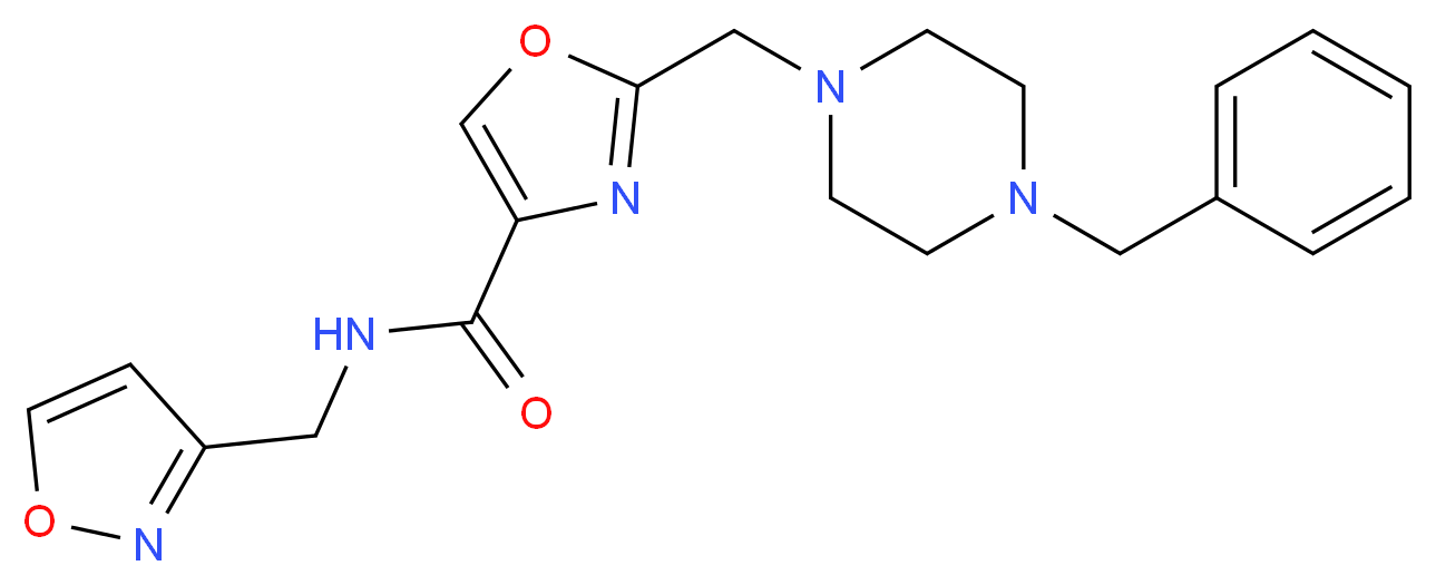 2-[(4-benzyl-1-piperazinyl)methyl]-N-(3-isoxazolylmethyl)-1,3-oxazole-4-carboxamide_Molecular_structure_CAS_)