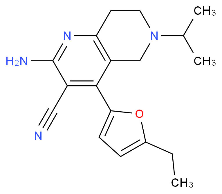 2-amino-4-(5-ethyl-2-furyl)-6-isopropyl-5,6,7,8-tetrahydro-1,6-naphthyridine-3-carbonitrile_Molecular_structure_CAS_)
