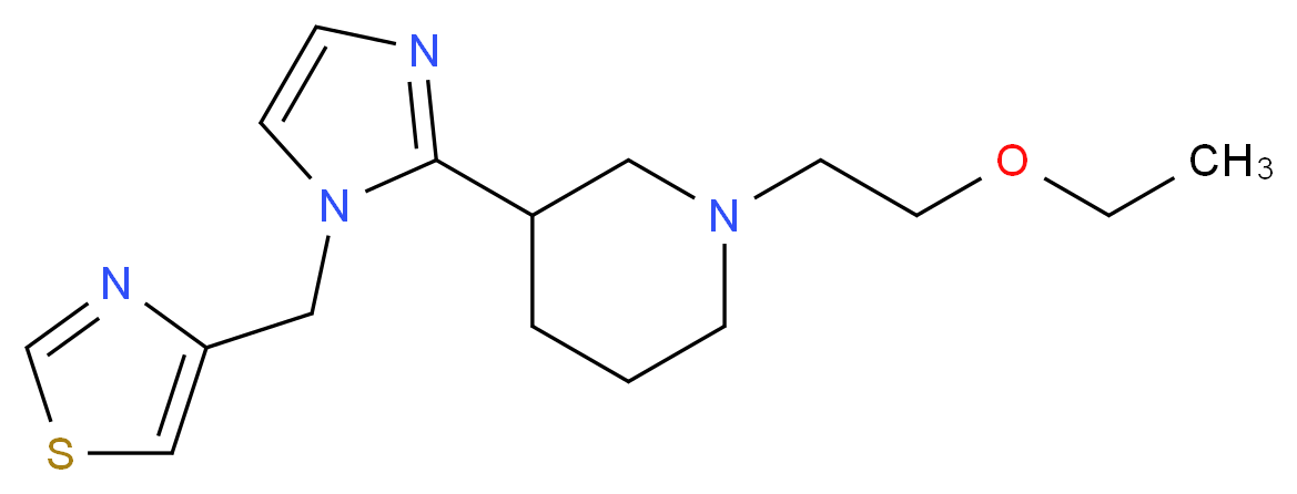 1-(2-ethoxyethyl)-3-[1-(1,3-thiazol-4-ylmethyl)-1H-imidazol-2-yl]piperidine_Molecular_structure_CAS_)