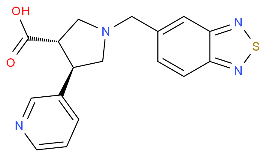 (3S*,4R*)-1-(2,1,3-benzothiadiazol-5-ylmethyl)-4-pyridin-3-ylpyrrolidine-3-carboxylic acid_Molecular_structure_CAS_)