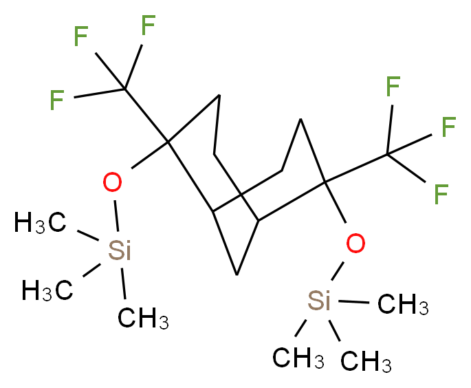 ({2,6-di(trifluoromethyl)-6-[(1,1,1-trimethylsilyl)oxy]bicyclo[3.3.1]non-2-yl}oxy)(trimethyl)silane_Molecular_structure_CAS_)