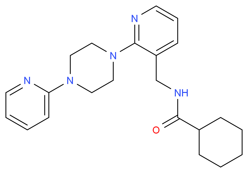 N-({2-[4-(2-pyridinyl)-1-piperazinyl]-3-pyridinyl}methyl)cyclohexanecarboxamide_Molecular_structure_CAS_)
