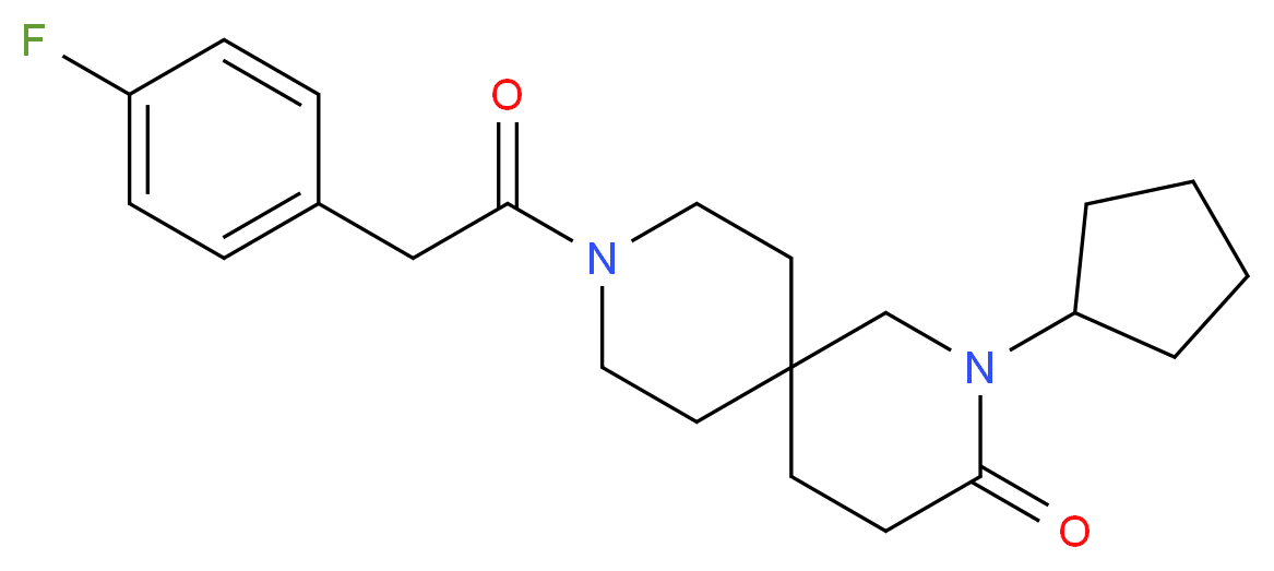 2-cyclopentyl-9-[(4-fluorophenyl)acetyl]-2,9-diazaspiro[5.5]undecan-3-one_Molecular_structure_CAS_)