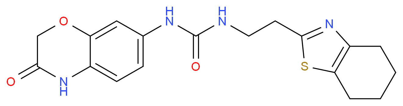 N-(3-oxo-3,4-dihydro-2H-1,4-benzoxazin-7-yl)-N'-[2-(4,5,6,7-tetrahydro-1,3-benzothiazol-2-yl)ethyl]urea_Molecular_structure_CAS_)