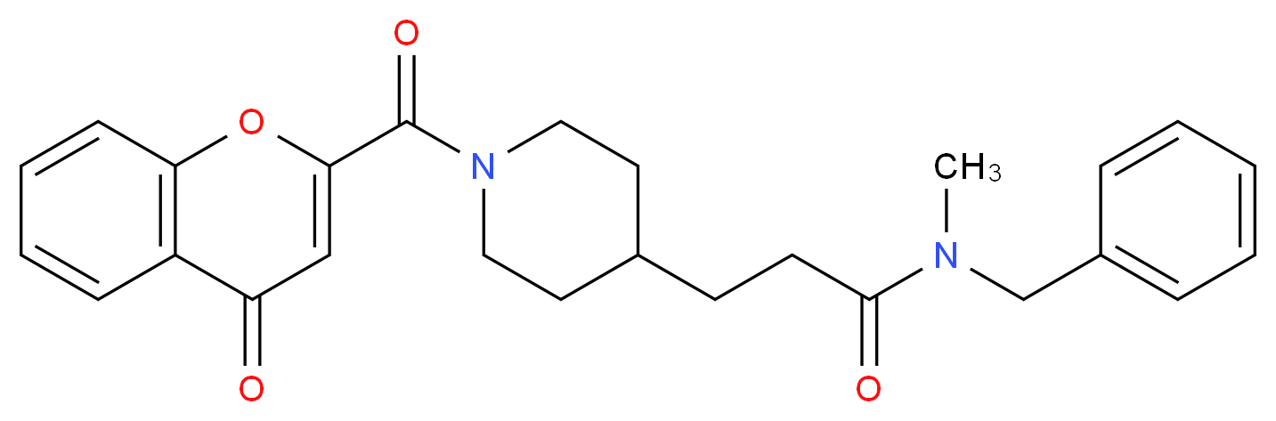 N-benzyl-N-methyl-3-{1-[(4-oxo-4H-chromen-2-yl)carbonyl]-4-piperidinyl}propanamide_Molecular_structure_CAS_)
