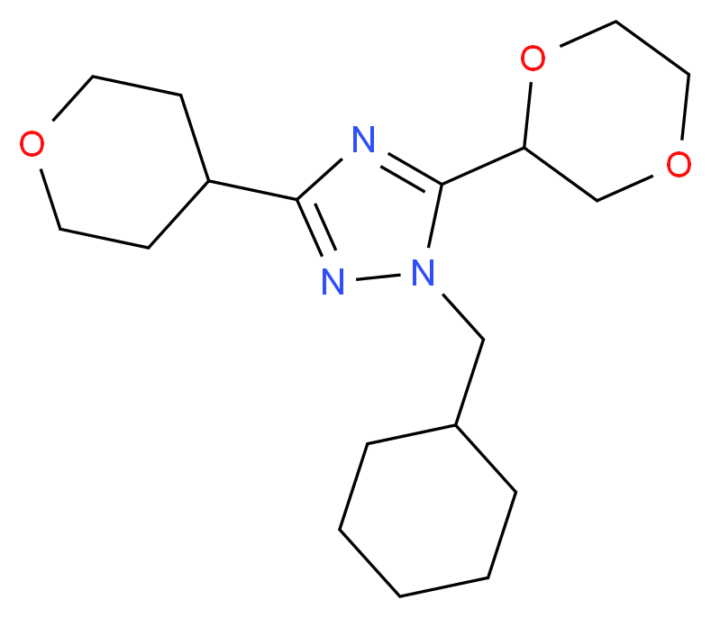 1-(cyclohexylmethyl)-5-(1,4-dioxan-2-yl)-3-(tetrahydro-2H-pyran-4-yl)-1H-1,2,4-triazole_Molecular_structure_CAS_)