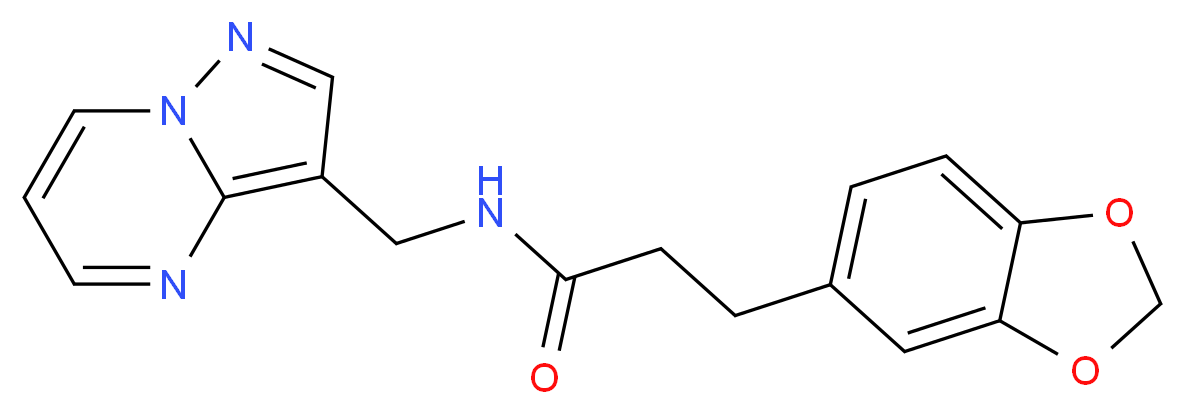 3-(1,3-benzodioxol-5-yl)-N-(pyrazolo[1,5-a]pyrimidin-3-ylmethyl)propanamide_Molecular_structure_CAS_)