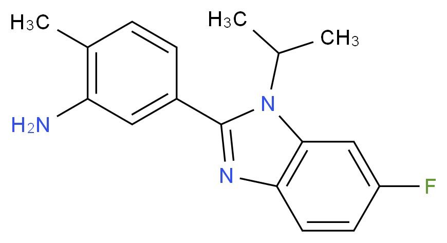 5-[6-fluoro-1-(propan-2-yl)-1H-1,3-benzodiazol-2-yl]-2-methylaniline_Molecular_structure_CAS_)