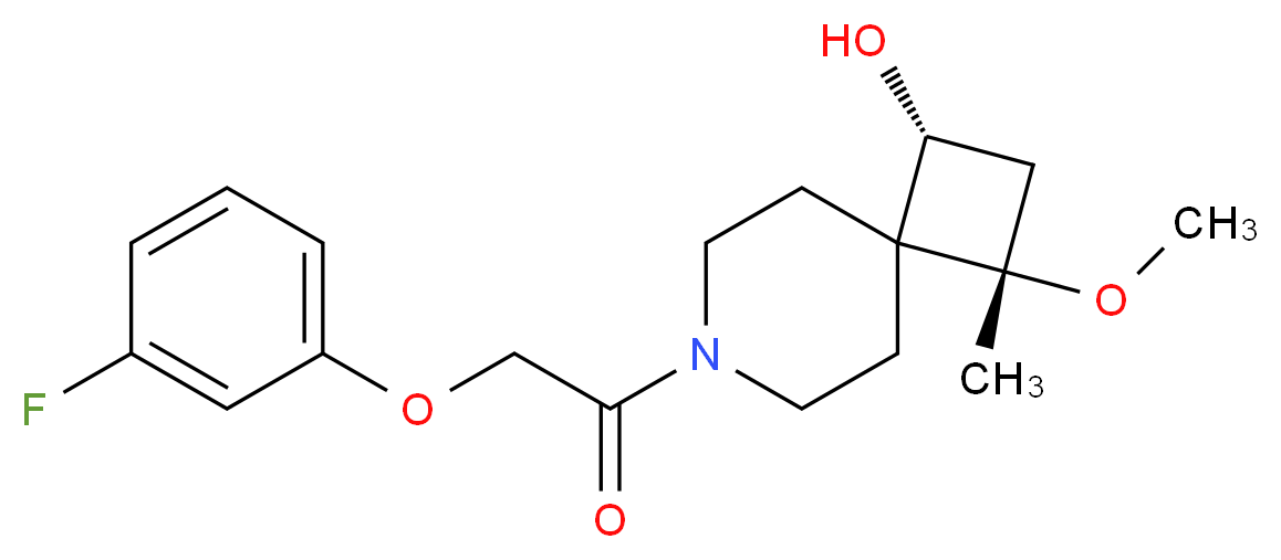(1R*,3S*)-7-[(3-fluorophenoxy)acetyl]-3-methoxy-3-methyl-7-azaspiro[3.5]nonan-1-ol_Molecular_structure_CAS_)