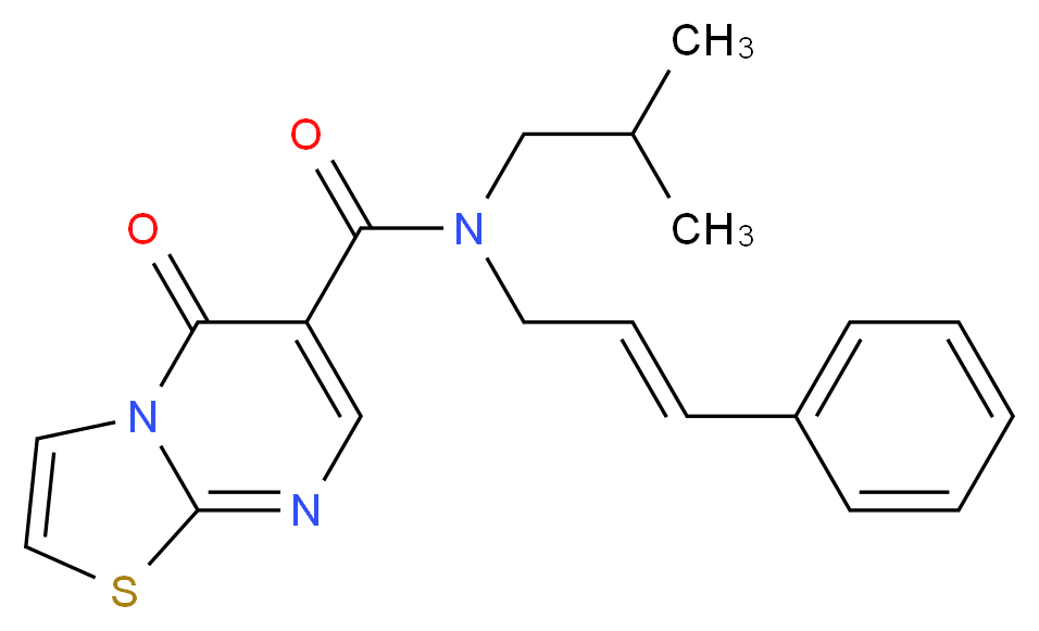 N-isobutyl-5-oxo-N-[(2E)-3-phenylprop-2-en-1-yl]-5H-[1,3]thiazolo[3,2-a]pyrimidine-6-carboxamide_Molecular_structure_CAS_)