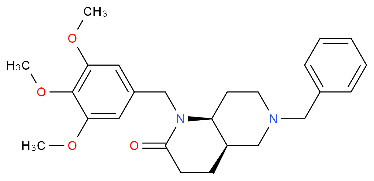 (4aR*,8aS*)-6-benzyl-1-(3,4,5-trimethoxybenzyl)octahydro-1,6-naphthyridin-2(1H)-one_Molecular_structure_CAS_)
