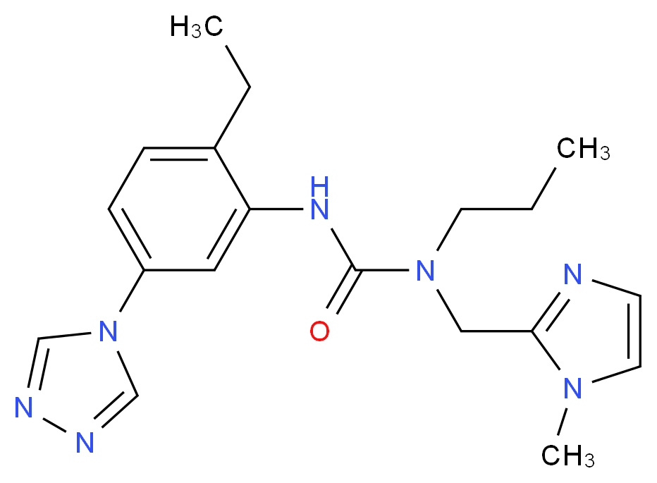 N'-[2-ethyl-5-(4H-1,2,4-triazol-4-yl)phenyl]-N-[(1-methyl-1H-imidazol-2-yl)methyl]-N-propylurea_Molecular_structure_CAS_)