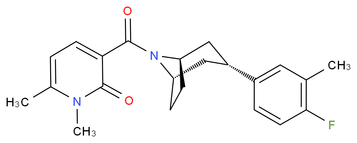 3-{[(3-endo)-3-(4-fluoro-3-methylphenyl)-8-azabicyclo[3.2.1]oct-8-yl]carbonyl}-1,6-dimethyl-2(1H)-pyridinone_Molecular_structure_CAS_)