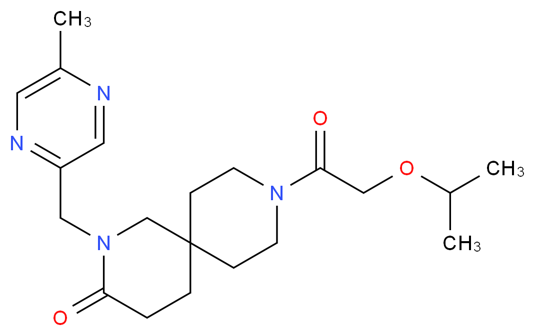 9-(isopropoxyacetyl)-2-[(5-methylpyrazin-2-yl)methyl]-2,9-diazaspiro[5.5]undecan-3-one_Molecular_structure_CAS_)