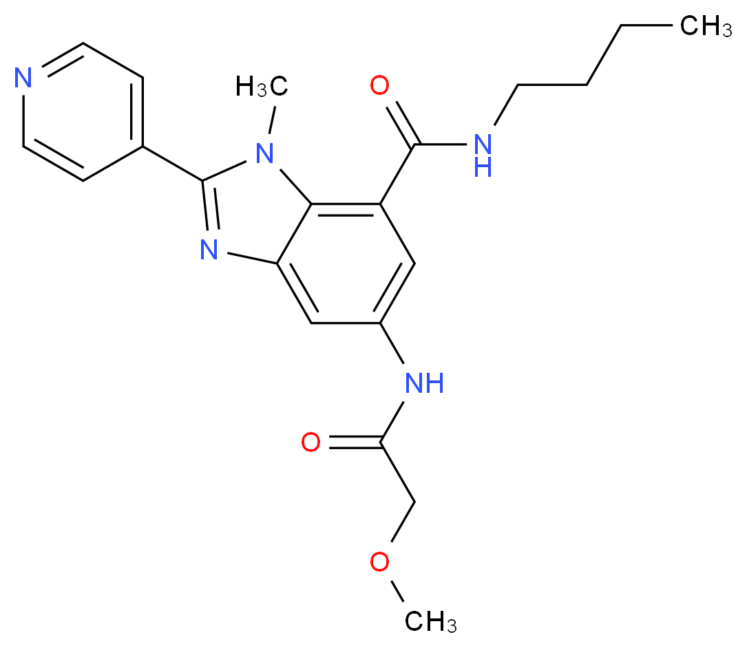 N-butyl-5-[(methoxyacetyl)amino]-1-methyl-2-(4-pyridinyl)-1H-benzimidazole-7-carboxamide_Molecular_structure_CAS_)