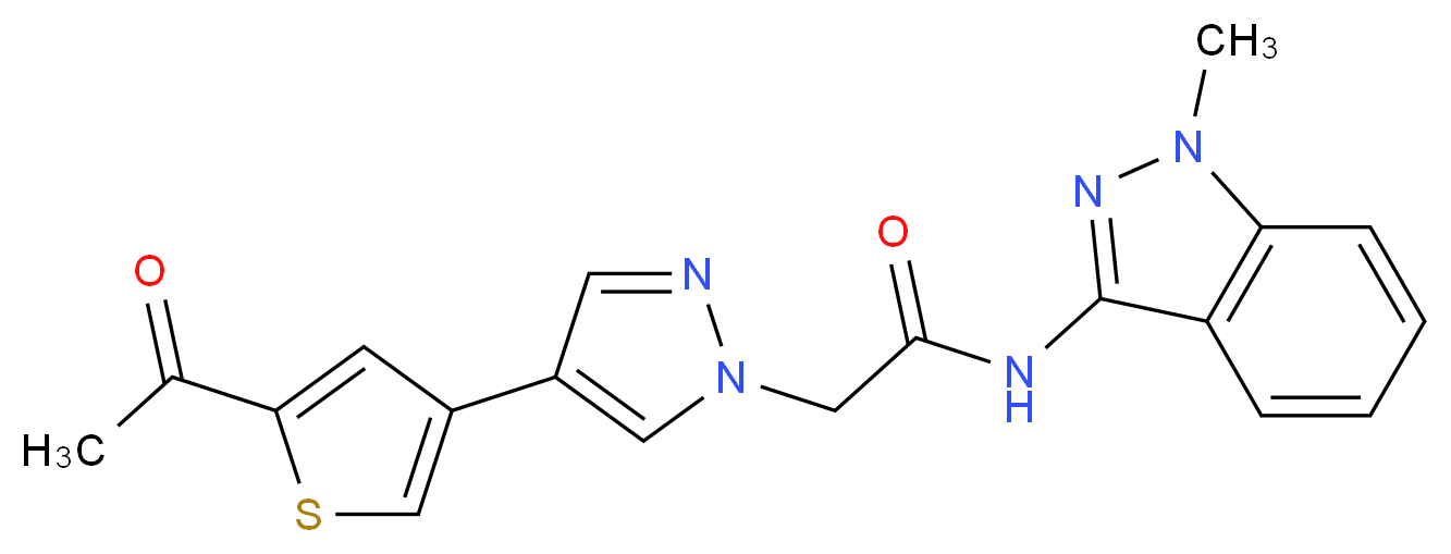 2-[4-(5-acetyl-3-thienyl)-1H-pyrazol-1-yl]-N-(1-methyl-1H-indazol-3-yl)acetamide_Molecular_structure_CAS_)