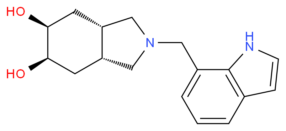 (3aR*,5R*,6S*,7aS*)-2-(1H-indol-7-ylmethyl)octahydro-1H-isoindole-5,6-diol_Molecular_structure_CAS_)