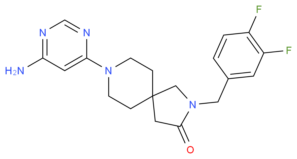 8-(6-amino-4-pyrimidinyl)-2-(3,4-difluorobenzyl)-2,8-diazaspiro[4.5]decan-3-one_Molecular_structure_CAS_)