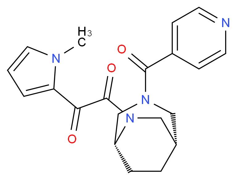 2-[(1S*,5R*)-3-isonicotinoyl-3,6-diazabicyclo[3.2.2]non-6-yl]-1-(1-methyl-1H-pyrrol-2-yl)-2-oxoethanone_Molecular_structure_CAS_)