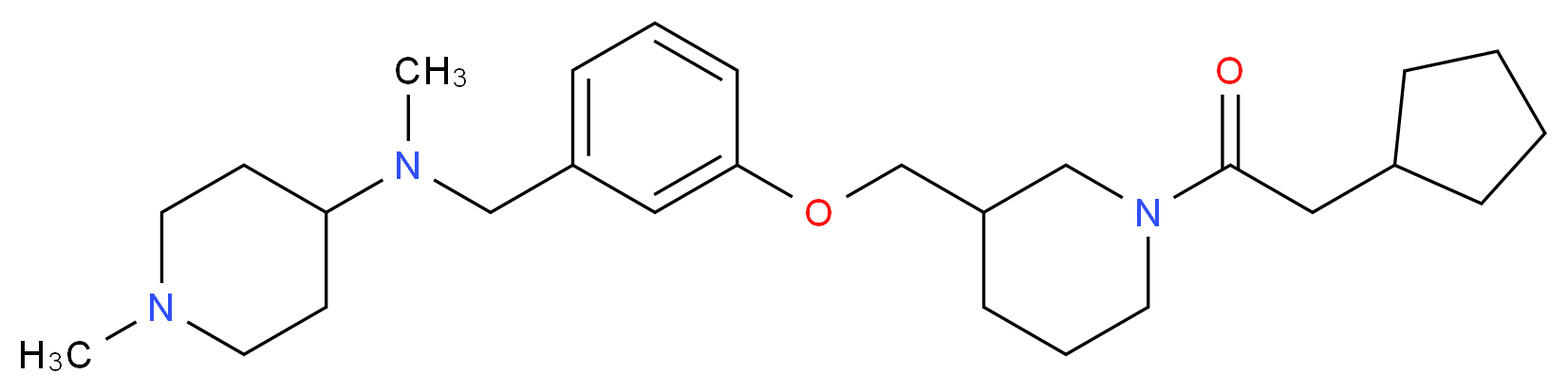 N-(3-{[1-(cyclopentylacetyl)-3-piperidinyl]methoxy}benzyl)-N,1-dimethyl-4-piperidinamine_Molecular_structure_CAS_)