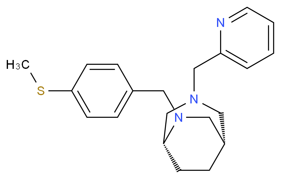 (1S*,5R*)-6-[4-(methylthio)benzyl]-3-(2-pyridinylmethyl)-3,6-diazabicyclo[3.2.2]nonane_Molecular_structure_CAS_)