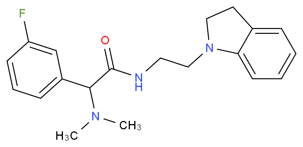 N-[2-(2,3-dihydro-1H-indol-1-yl)ethyl]-2-(dimethylamino)-2-(3-fluorophenyl)acetamide_Molecular_structure_CAS_)