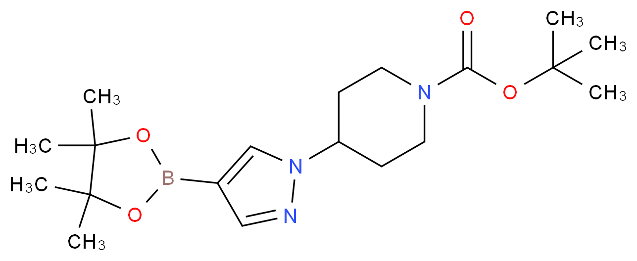 tert-Butyl 4-(4-(4,4,5,5-tetramethyl-1,3,2-dioxaborolan-2-yl)-1H-pyrazol-1-yl)piperidine-1-carboxylate_Molecular_structure_CAS_877399-74-1)