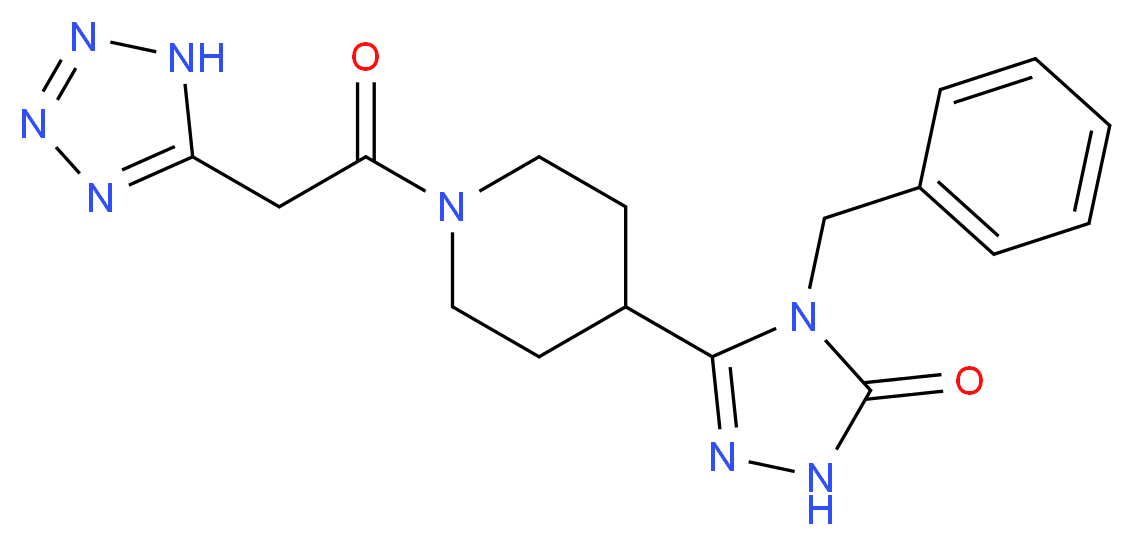 4-benzyl-5-[1-(1H-tetrazol-5-ylacetyl)piperidin-4-yl]-2,4-dihydro-3H-1,2,4-triazol-3-one_Molecular_structure_CAS_)