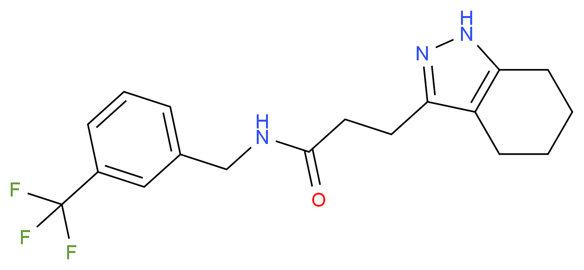 3-(4,5,6,7-tetrahydro-1H-indazol-3-yl)-N-[3-(trifluoromethyl)benzyl]propanamide_Molecular_structure_CAS_)