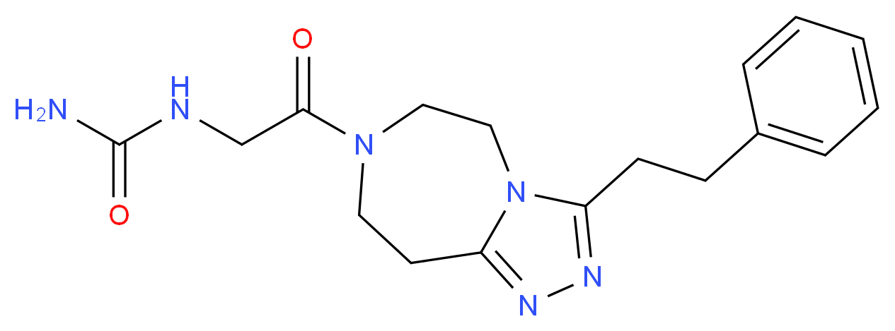 N-{2-oxo-2-[3-(2-phenylethyl)-5,6,8,9-tetrahydro-7H-[1,2,4]triazolo[4,3-d][1,4]diazepin-7-yl]ethyl}urea_Molecular_structure_CAS_)