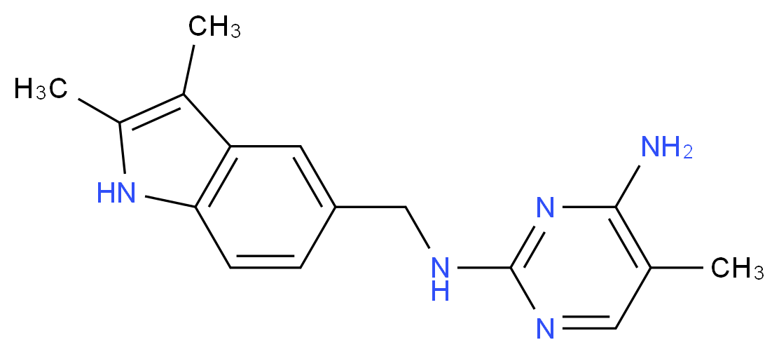 N~2~-[(2,3-dimethyl-1H-indol-5-yl)methyl]-5-methylpyrimidine-2,4-diamine_Molecular_structure_CAS_)