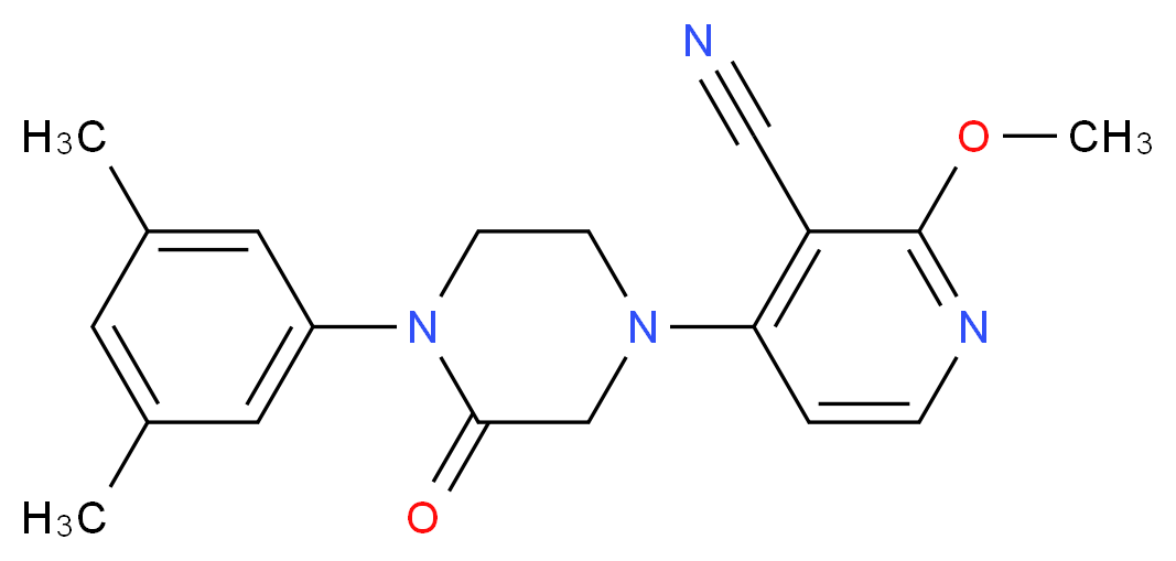 4-[4-(3,5-dimethylphenyl)-3-oxo-1-piperazinyl]-2-methoxynicotinonitrile_Molecular_structure_CAS_)