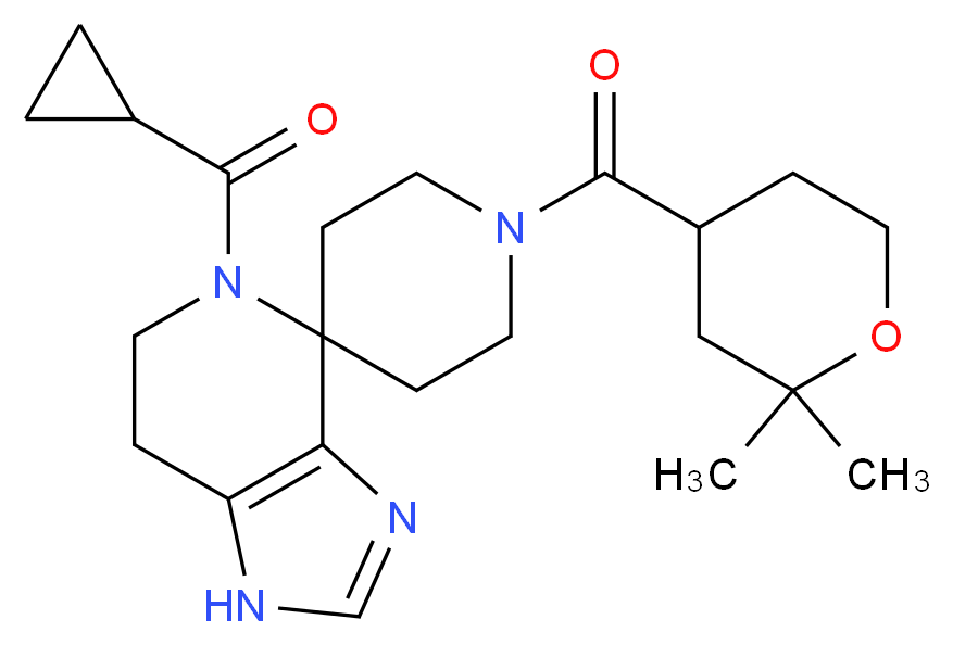 5-(cyclopropylcarbonyl)-1'-[(2,2-dimethyltetrahydro-2H-pyran-4-yl)carbonyl]-1,5,6,7-tetrahydrospiro[imidazo[4,5-c]pyridine-4,4'-piperidine]_Molecular_structure_CAS_)