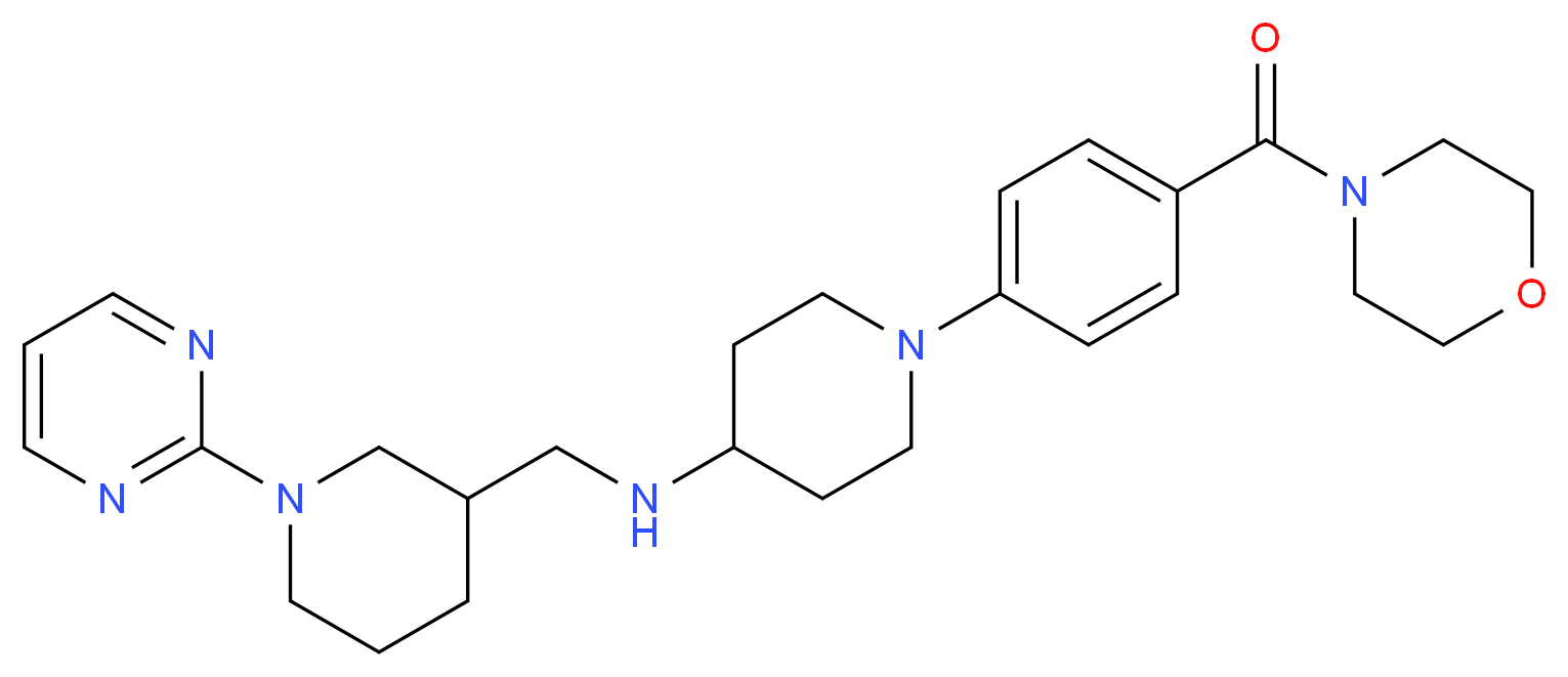 1-[4-(4-morpholinylcarbonyl)phenyl]-N-{[1-(2-pyrimidinyl)-3-piperidinyl]methyl}-4-piperidinamine_Molecular_structure_CAS_)