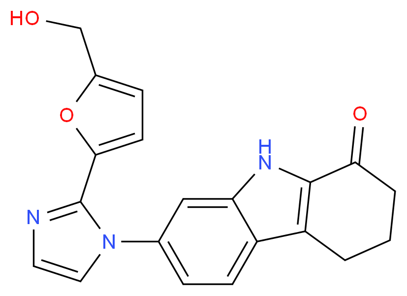 7-{2-[5-(hydroxymethyl)-2-furyl]-1H-imidazol-1-yl}-2,3,4,9-tetrahydro-1H-carbazol-1-one_Molecular_structure_CAS_)