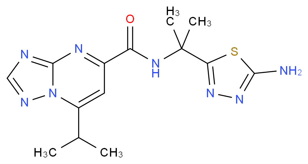 N-[1-(5-amino-1,3,4-thiadiazol-2-yl)-1-methylethyl]-7-isopropyl[1,2,4]triazolo[1,5-a]pyrimidine-5-carboxamide_Molecular_structure_CAS_)