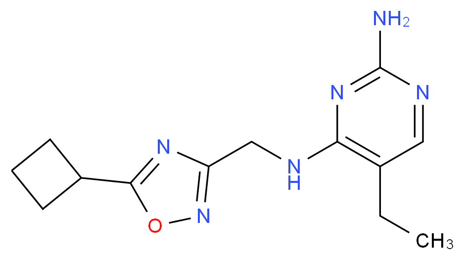 N~4~-[(5-cyclobutyl-1,2,4-oxadiazol-3-yl)methyl]-5-ethylpyrimidine-2,4-diamine_Molecular_structure_CAS_)