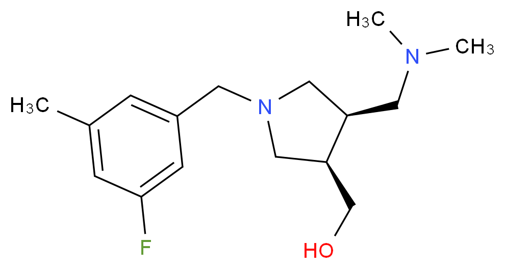 [(3R*,4R*)-4-[(dimethylamino)methyl]-1-(3-fluoro-5-methylbenzyl)pyrrolidin-3-yl]methanol_Molecular_structure_CAS_)