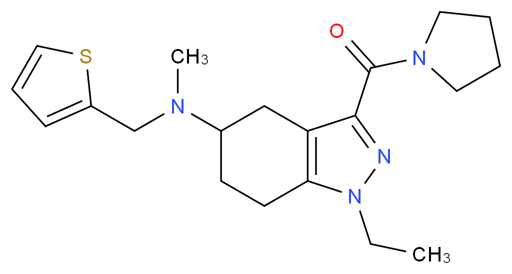 1-ethyl-N-methyl-3-(1-pyrrolidinylcarbonyl)-N-(2-thienylmethyl)-4,5,6,7-tetrahydro-1H-indazol-5-amine_Molecular_structure_CAS_)