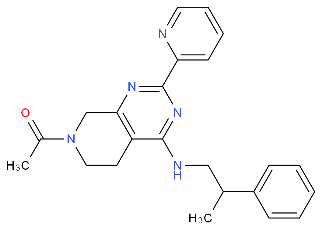 7-acetyl-N-(2-phenylpropyl)-2-pyridin-2-yl-5,6,7,8-tetrahydropyrido[3,4-d]pyrimidin-4-amine_Molecular_structure_CAS_)