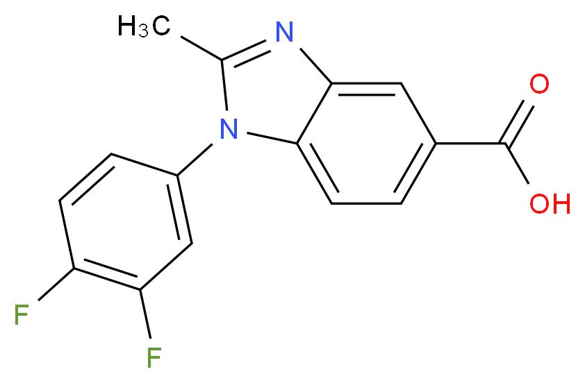 1-(3,4-Difluorophenyl)-2-methyl-1H-benzimidazole-5-carboxylic acid_Molecular_structure_CAS_)
