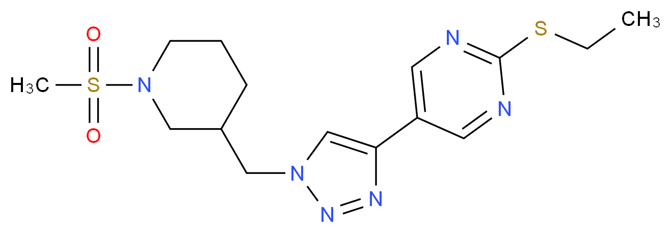 2-(ethylthio)-5-(1-{[1-(methylsulfonyl)piperidin-3-yl]methyl}-1H-1,2,3-triazol-4-yl)pyrimidine_Molecular_structure_CAS_)