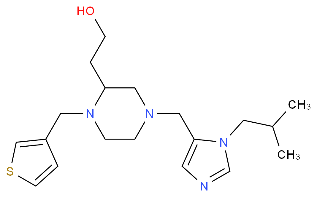 2-[4-[(1-isobutyl-1H-imidazol-5-yl)methyl]-1-(3-thienylmethyl)-2-piperazinyl]ethanol_Molecular_structure_CAS_)