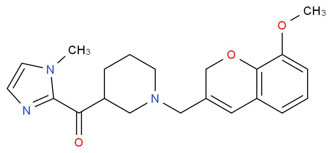 {1-[(8-methoxy-2H-chromen-3-yl)methyl]-3-piperidinyl}(1-methyl-1H-imidazol-2-yl)methanone_Molecular_structure_CAS_)