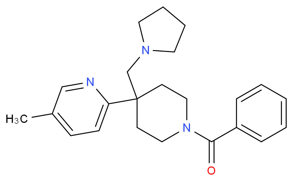 2-[1-benzoyl-4-(pyrrolidin-1-ylmethyl)piperidin-4-yl]-5-methylpyridine_Molecular_structure_CAS_)