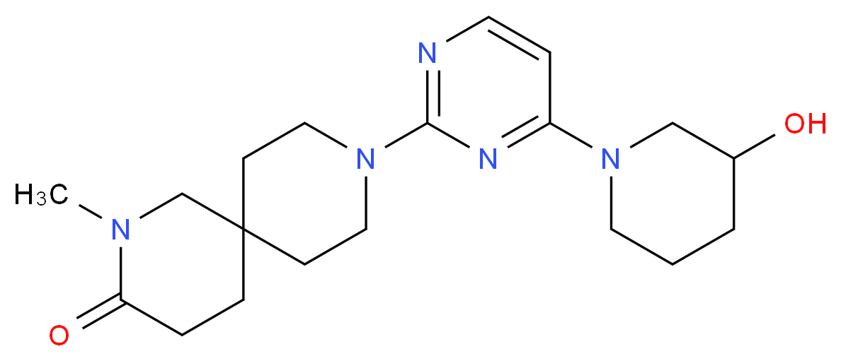 9-[4-(3-hydroxy-1-piperidinyl)-2-pyrimidinyl]-2-methyl-2,9-diazaspiro[5.5]undecan-3-one_Molecular_structure_CAS_)