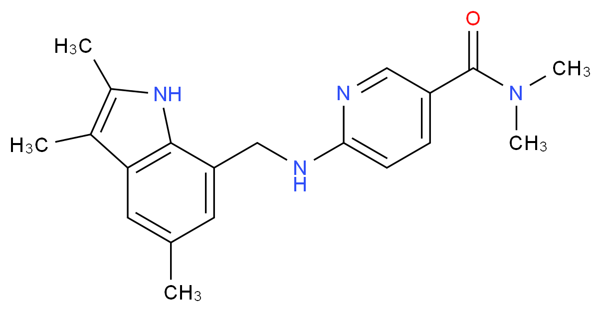N,N-dimethyl-6-{[(2,3,5-trimethyl-1H-indol-7-yl)methyl]amino}nicotinamide_Molecular_structure_CAS_)